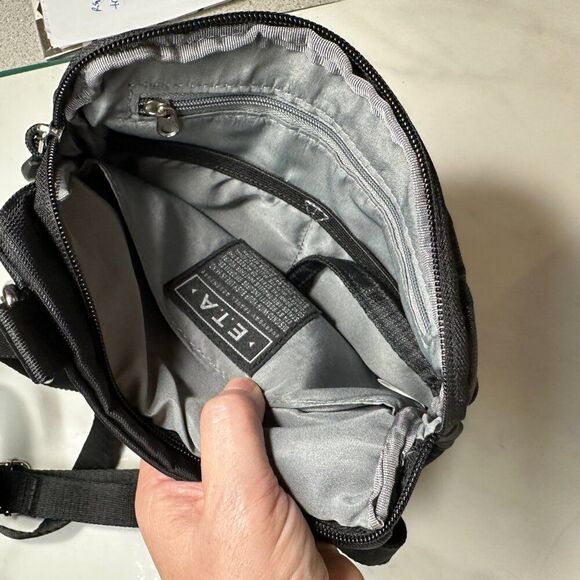 ETA Everyday Travel Adventure Multi-Pocket Black Crossbody Purse Lightweight Bag - Picture 10 of 14